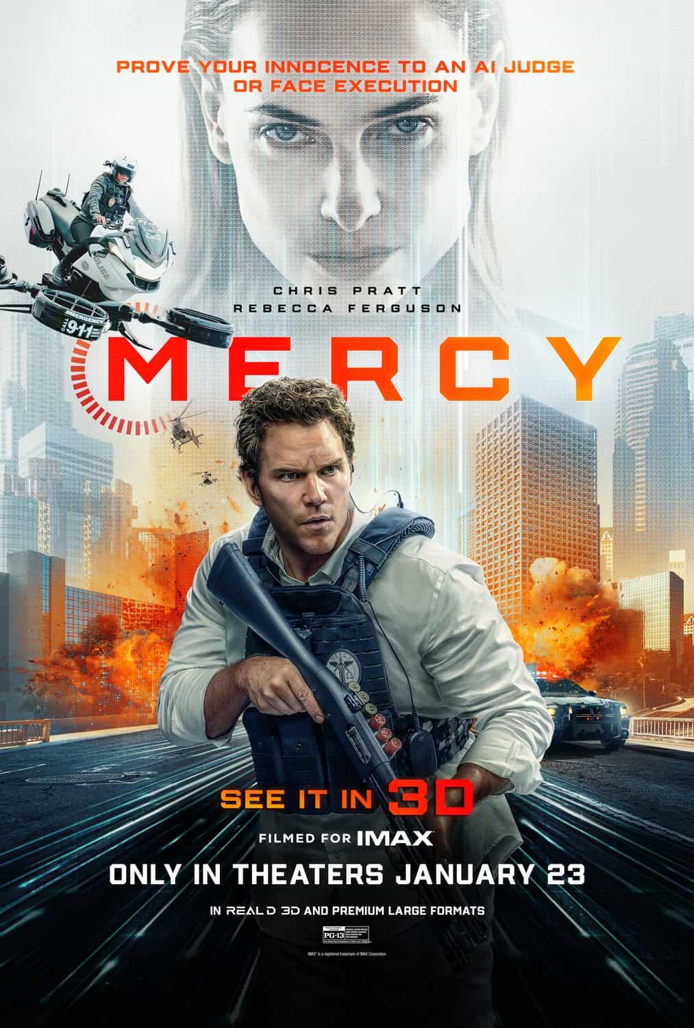 US Box Office Weekend Report 23rd - 25th January 2026:  Sci-fi thriller Mercy starring Chris Pratt tops the North American box office on its debut